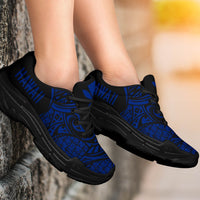 Kanaka White Chunky Sneakers Blue - Circle Style - Polynesian Pride