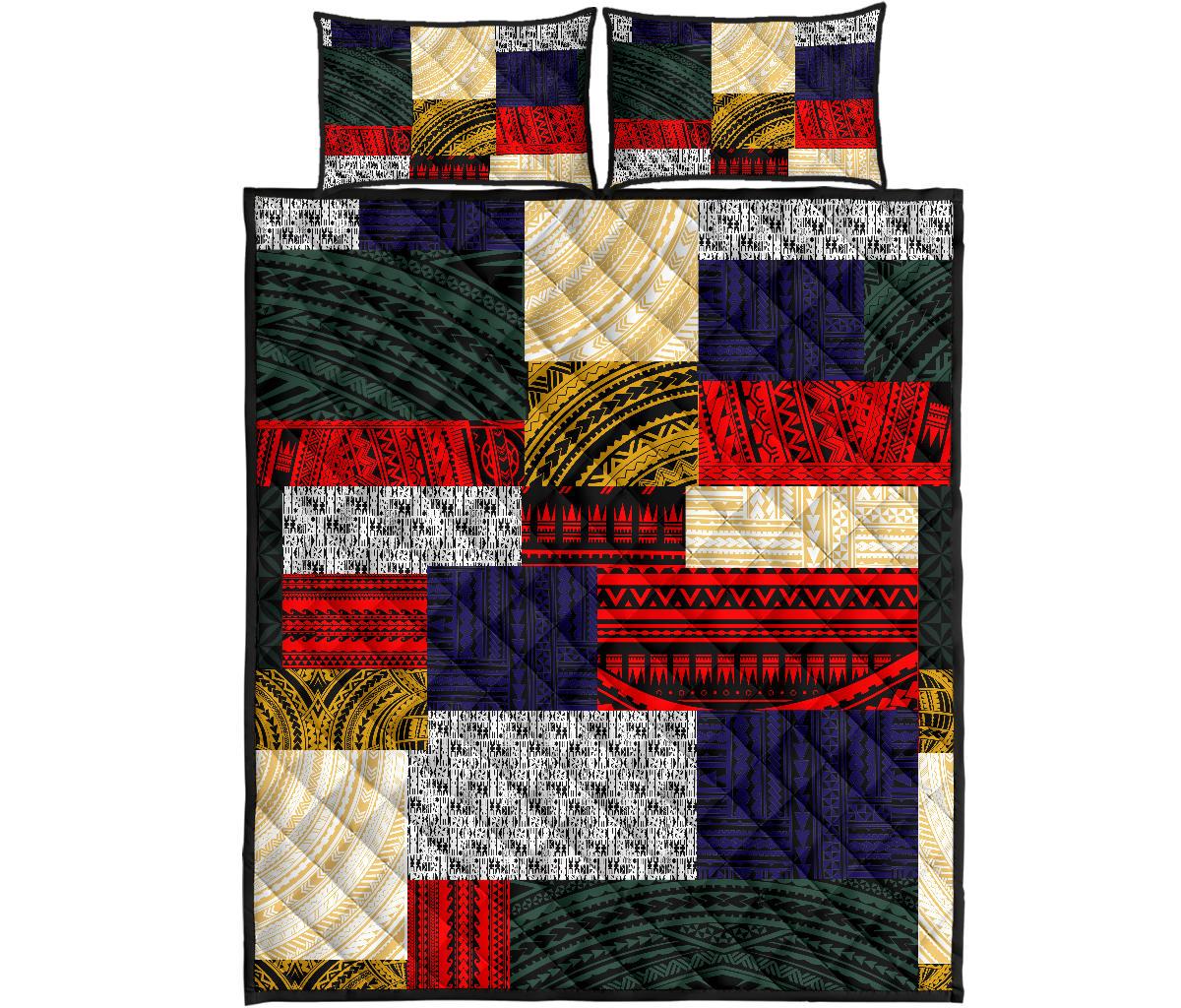 Polynesian Quilt Bed Set - Design Retro Patchwork - Polynesian Pride
