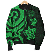 Marshall Islands Men's Bomber Jacket - Tentacle Turtle Green - Polynesian Pride