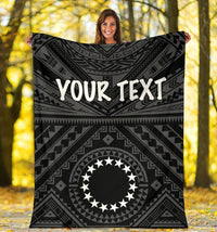 Cook Island Personalised Premium Blanket - Seal With Polynesian Tattoo Style ( Black) - Polynesian Pride