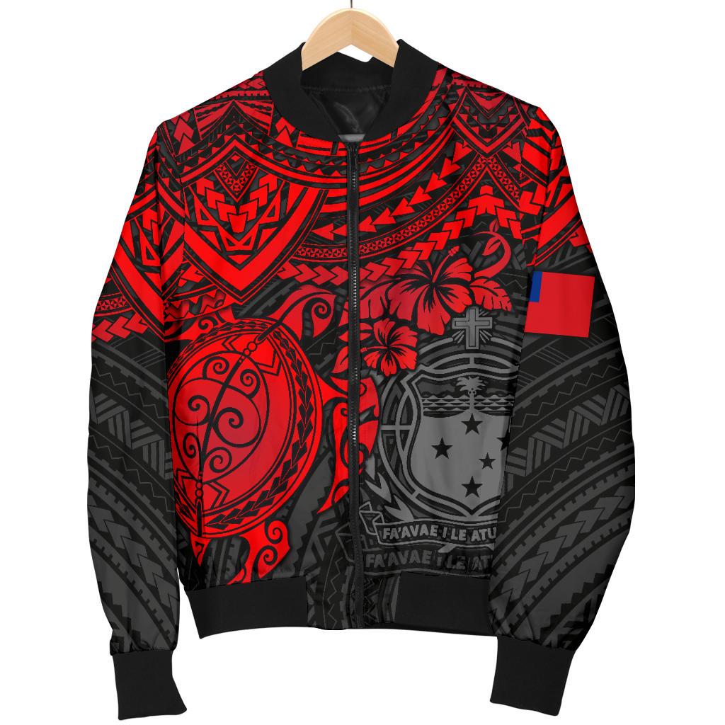 Samoa Polynesian Bomber Jacket (Men) - Red Turtle - Polynesian Pride