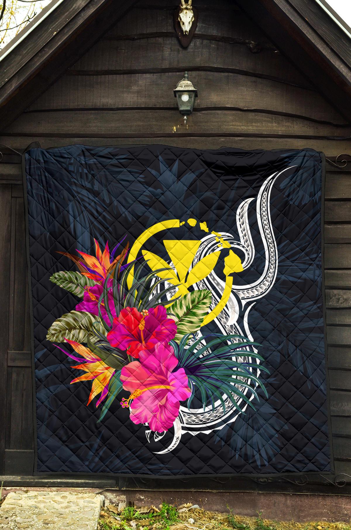 Hawaii Polynesian Premium Quilt - Tropical Flower - Polynesian Pride