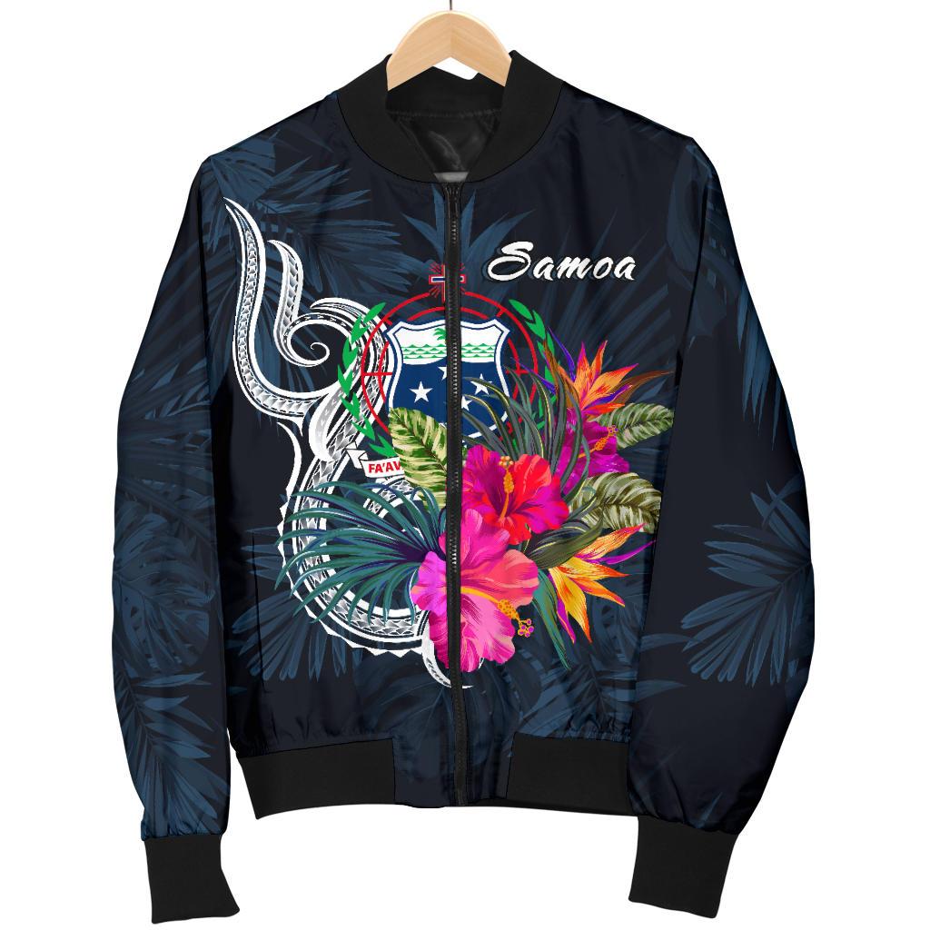 Samoa Polynesian Men's Bomber Jacket - Tropical Flower - Polynesian Pride