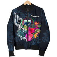 Samoa Polynesian Men's Bomber Jacket - Tropical Flower - Polynesian Pride