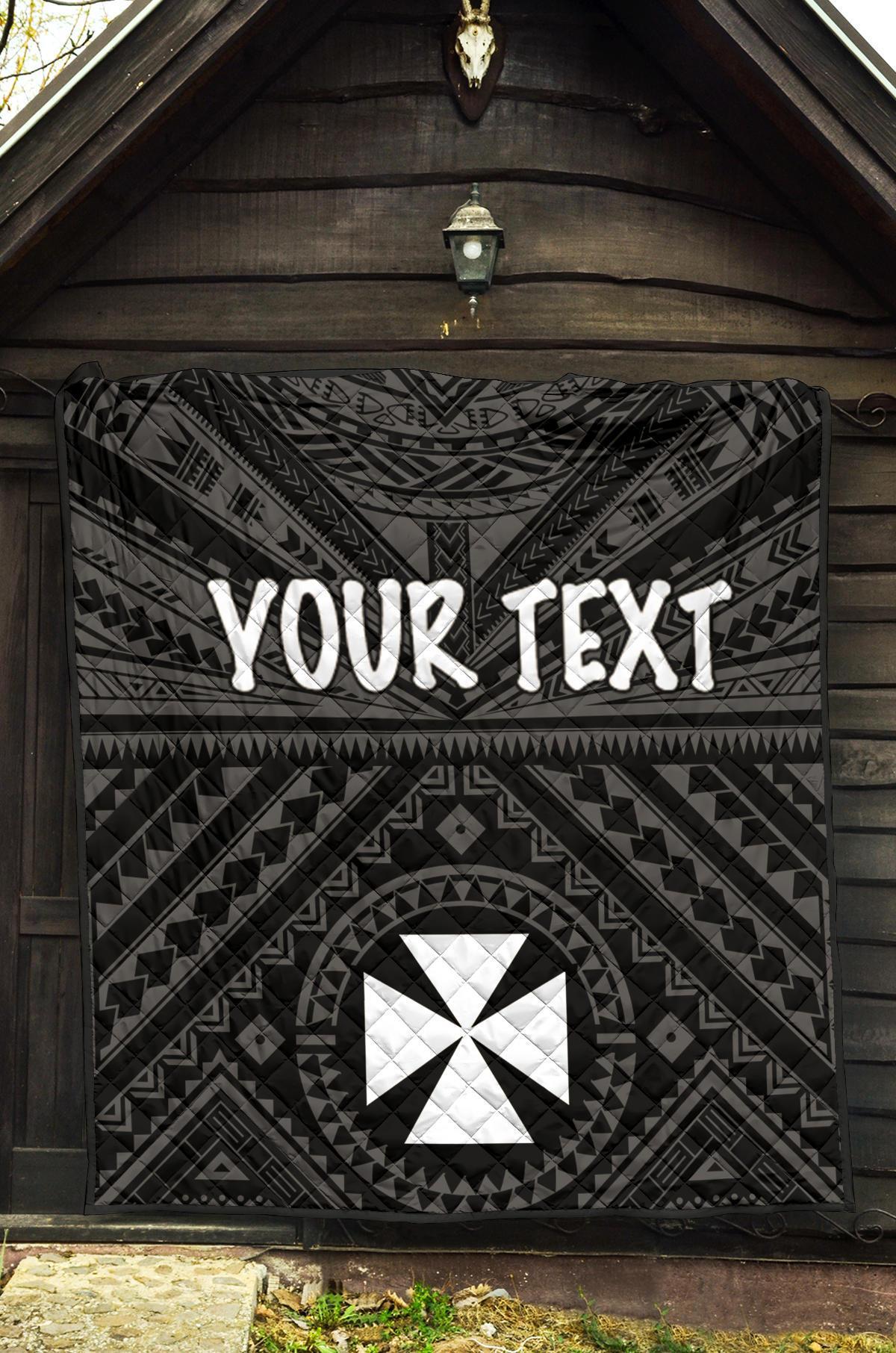 Wallis and Futuna Personalised Premium Quilts - Wallis and Futuna Seal With Polynesian Tattoo Style - Polynesian Pride