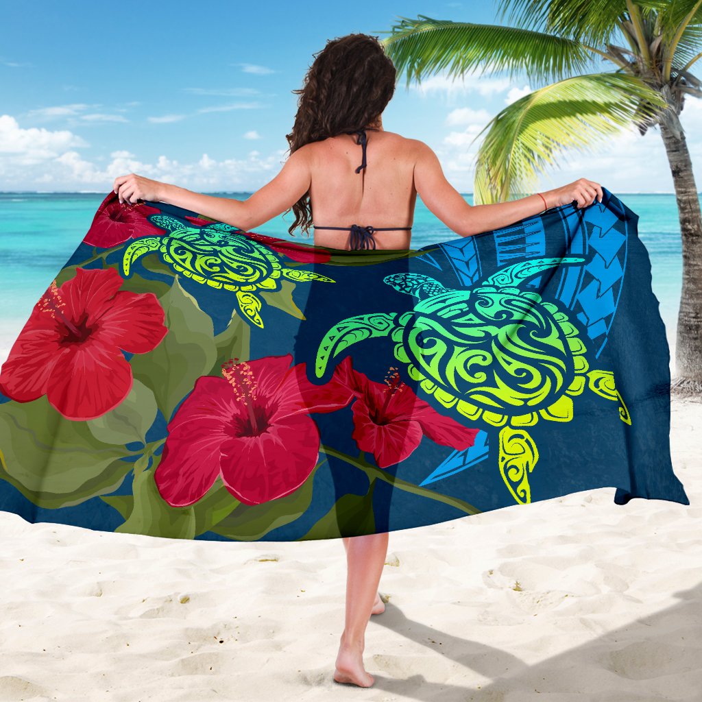 Hawaii Turtle Hibiscus Polynesian Sarong - Bana Style - Polynesian Pride
