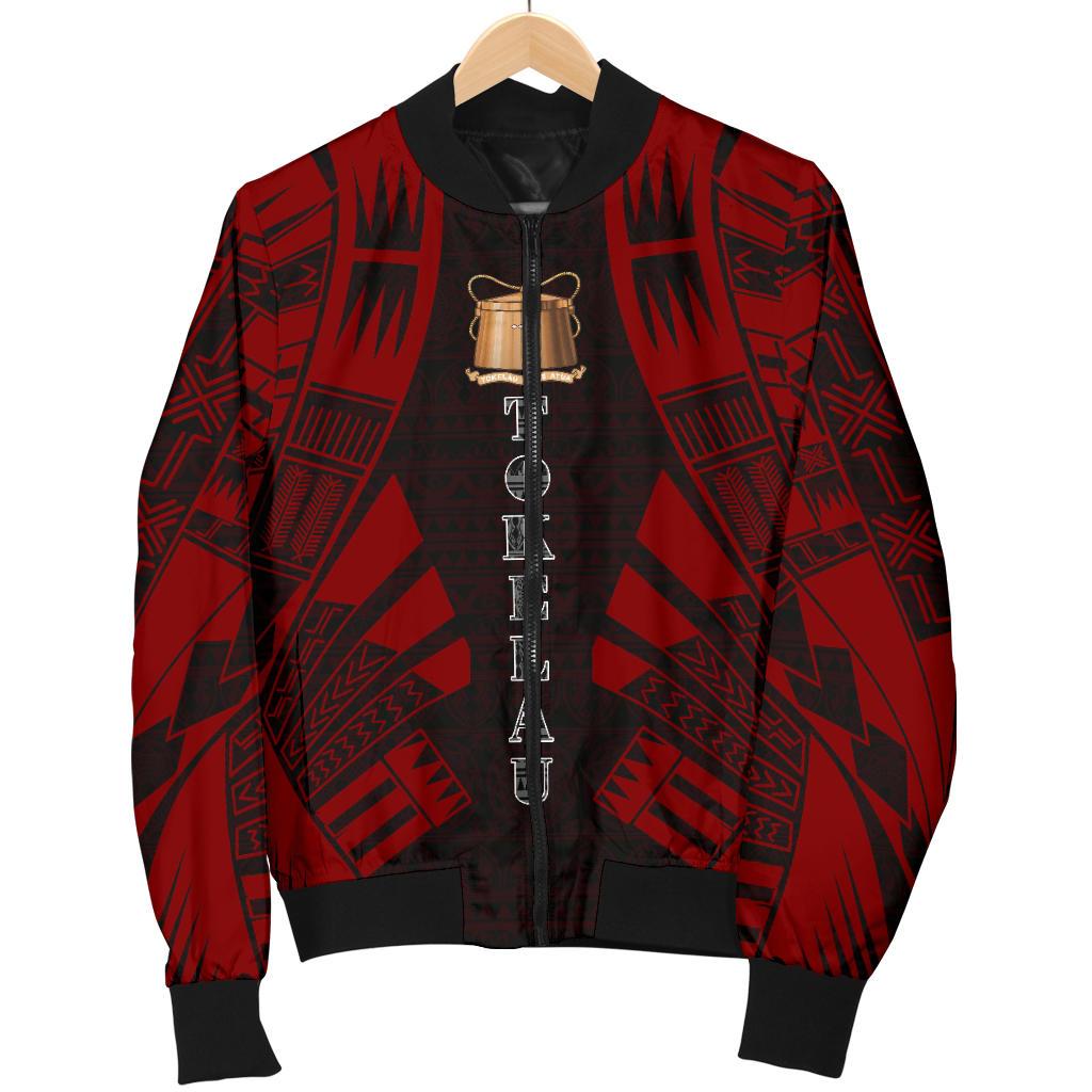 Tokelau Men Bomber Jackets - Polynesian Tattoo Red - Polynesian Pride