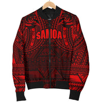 Samoa Spirit Men's Bomber Jacket (Red) - Polynesian Pride