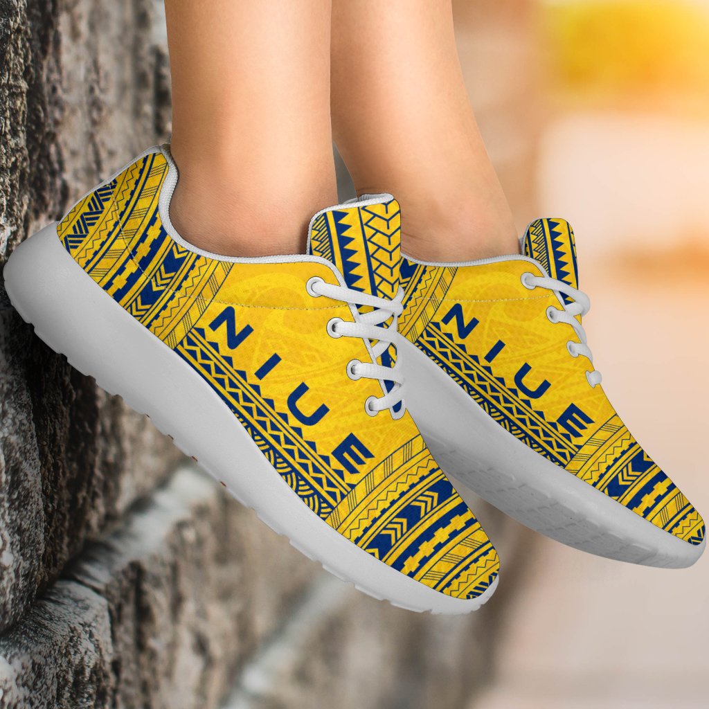 Niue Sporty Sneakers - Polynesian Chief Flag Version - Polynesian Pride