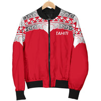 Tahiti Polynesian Men Bomber Jacket - Wave Style Red - Polynesian Pride