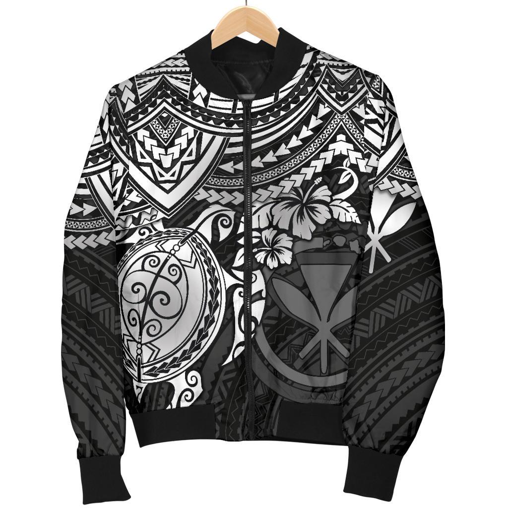 Polynesian Hawaii Bomber Jacket (Men) - White Turtle - Polynesian Pride