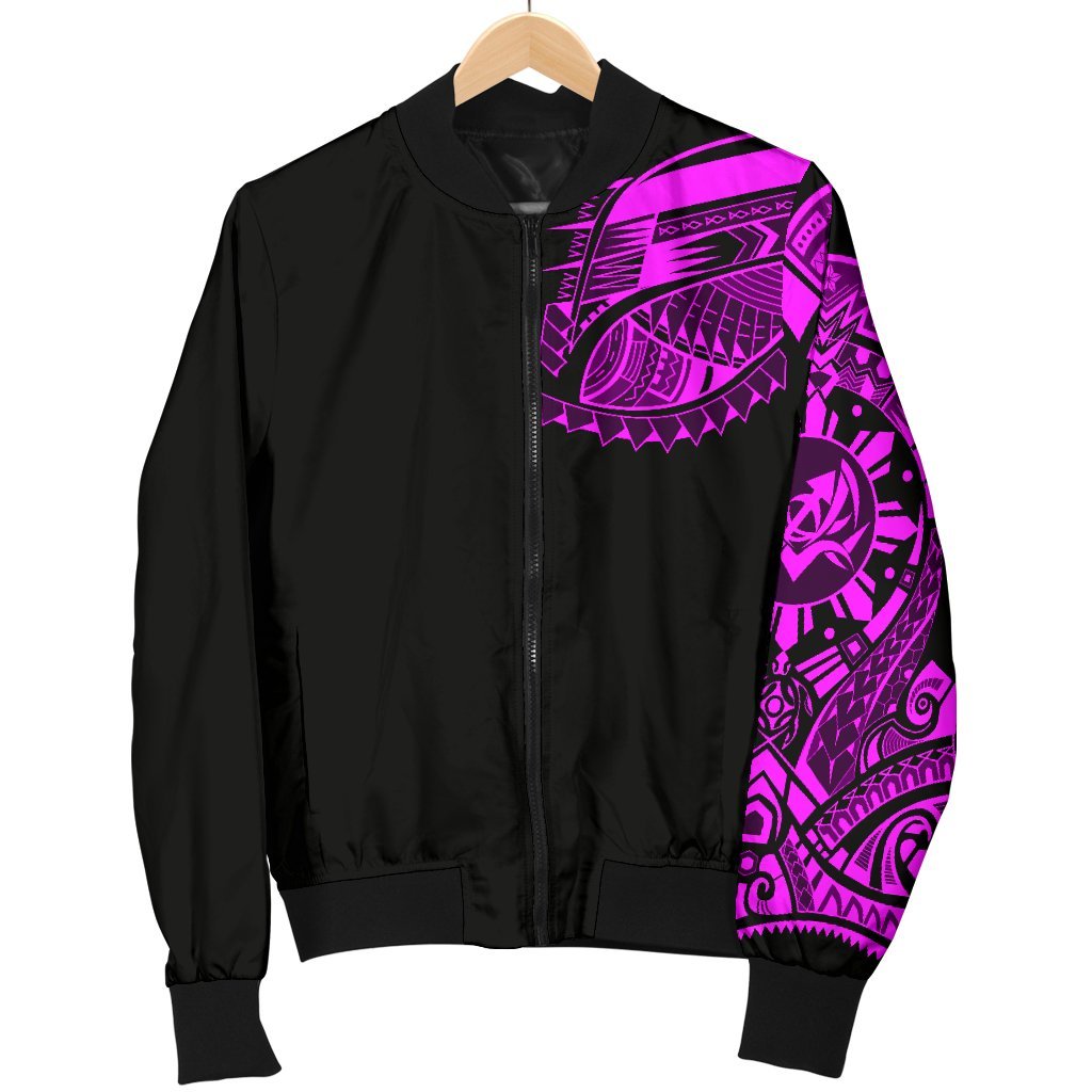 Polynesian Chest Tattoo Men's Bomber Jacket Pink - Polynesian Pride