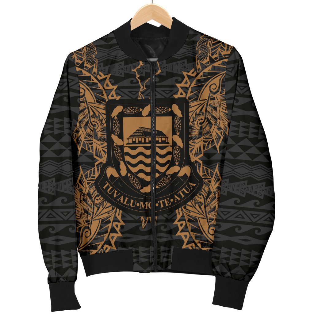 Tuvalu Polynesian Men's Bomber Jacket Map Gold - Polynesian Pride
