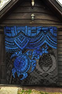 Pohnpei Polynesian Premium Quilt - Polynesian Blue Turtle - Polynesian Pride