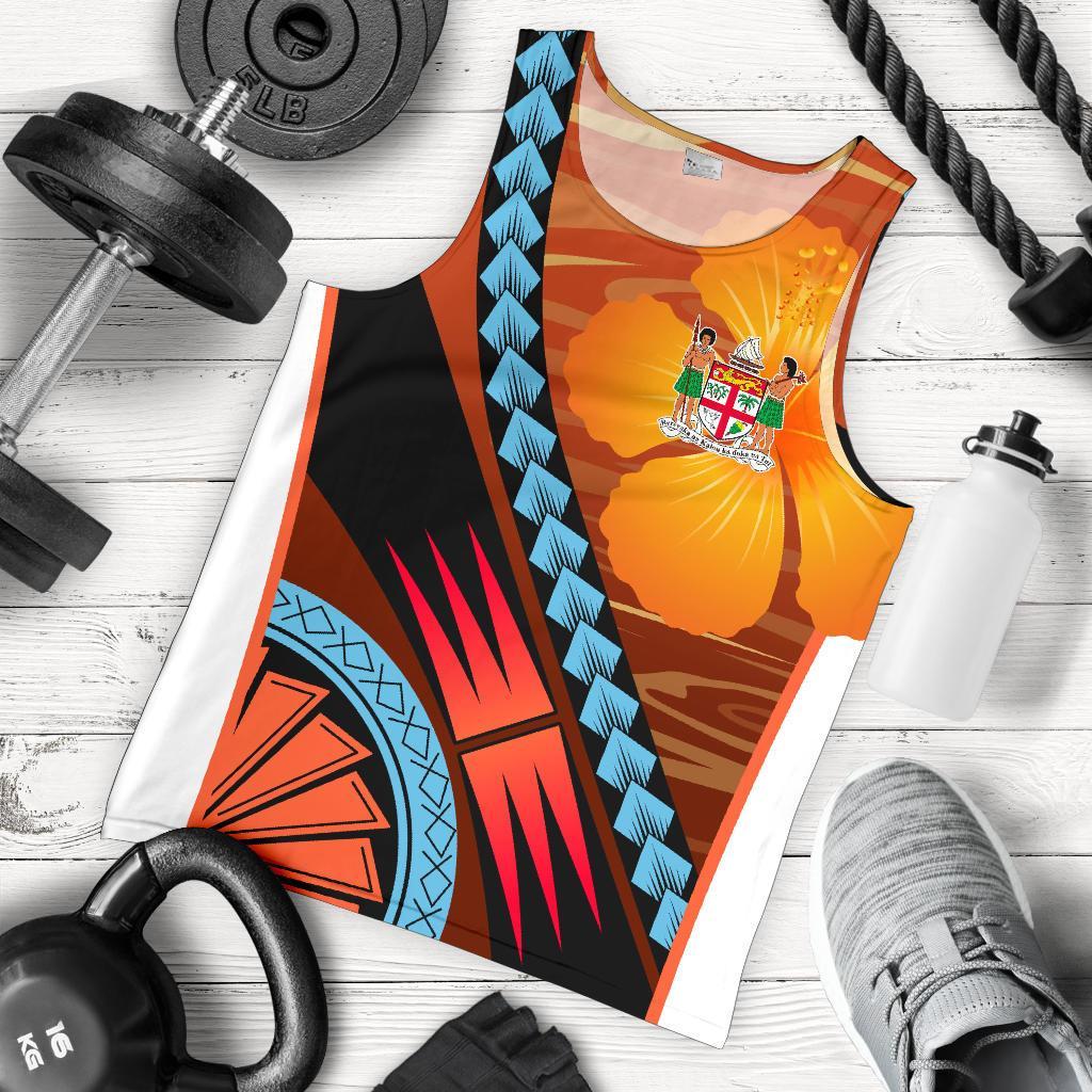 Fiji Polynesian Men Tank Top - Sport Style Orange - Polynesian Pride