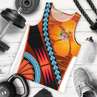 Fiji Polynesian Men Tank Top - Sport Style Orange - Polynesian Pride