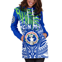 Northern Mariana Islands Rugby Women Hoodie Dress Coconut Leaves - CNMI - Polynesian Pride