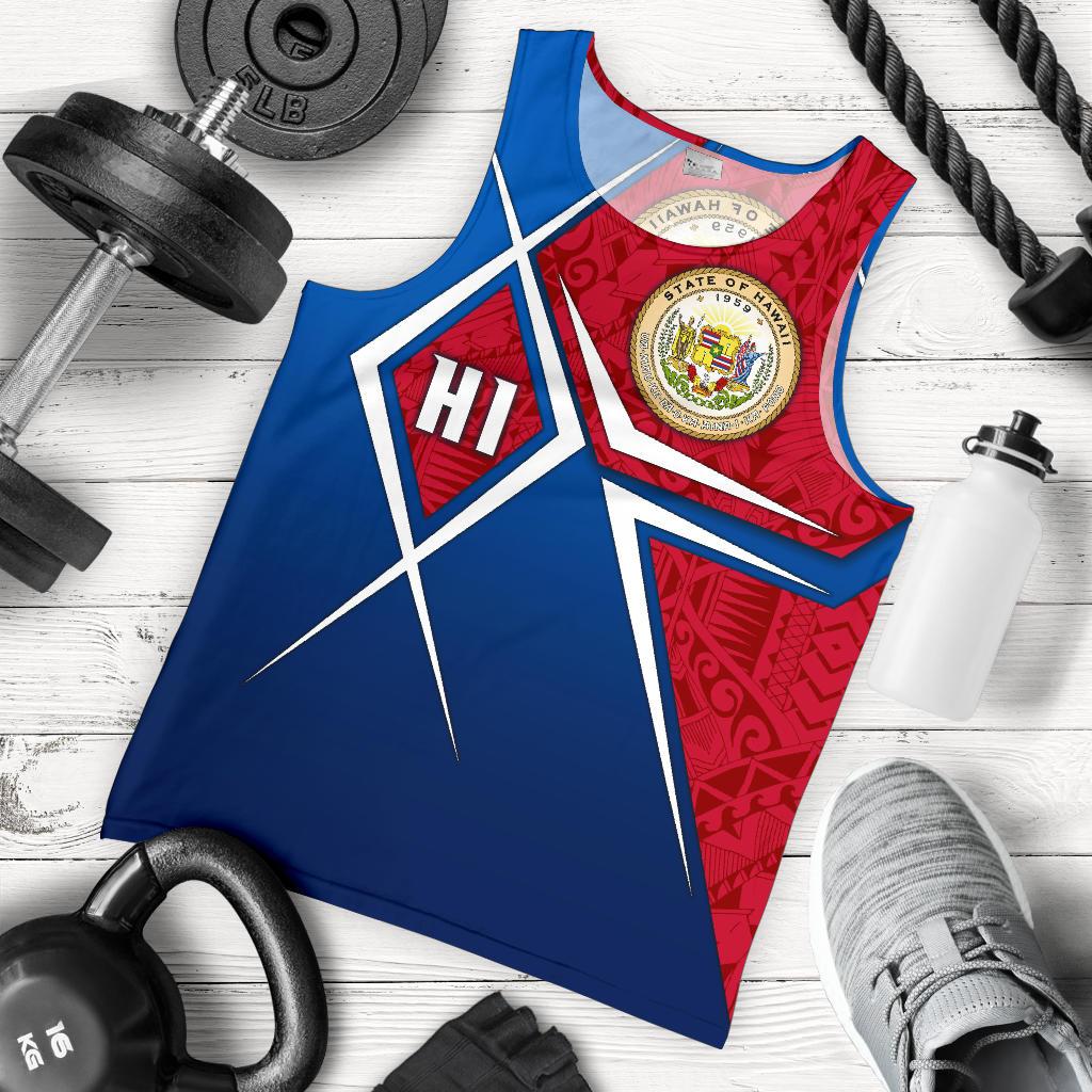 Polynesian Hawaii Men's Tank Top - Hawaii Seal Blue - Polynesian Pride