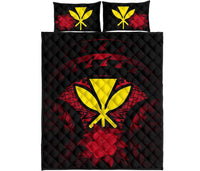 Kanaka Maoli (Hawaii) Polynesian Quilt Bed Set Hibiscus Red - Polynesian Pride