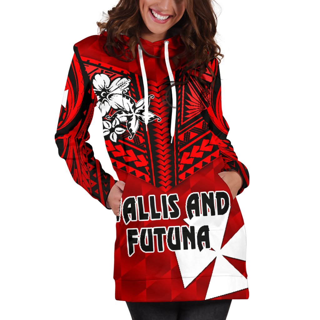 Wallis and Futuna Rugby Women's Hoodie Dress Sporty Vibes - Polynesian Pride