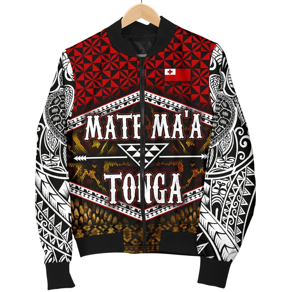 Mate Ma'a Tonga Men's Bomber Jacket Red - Polynesian Pride