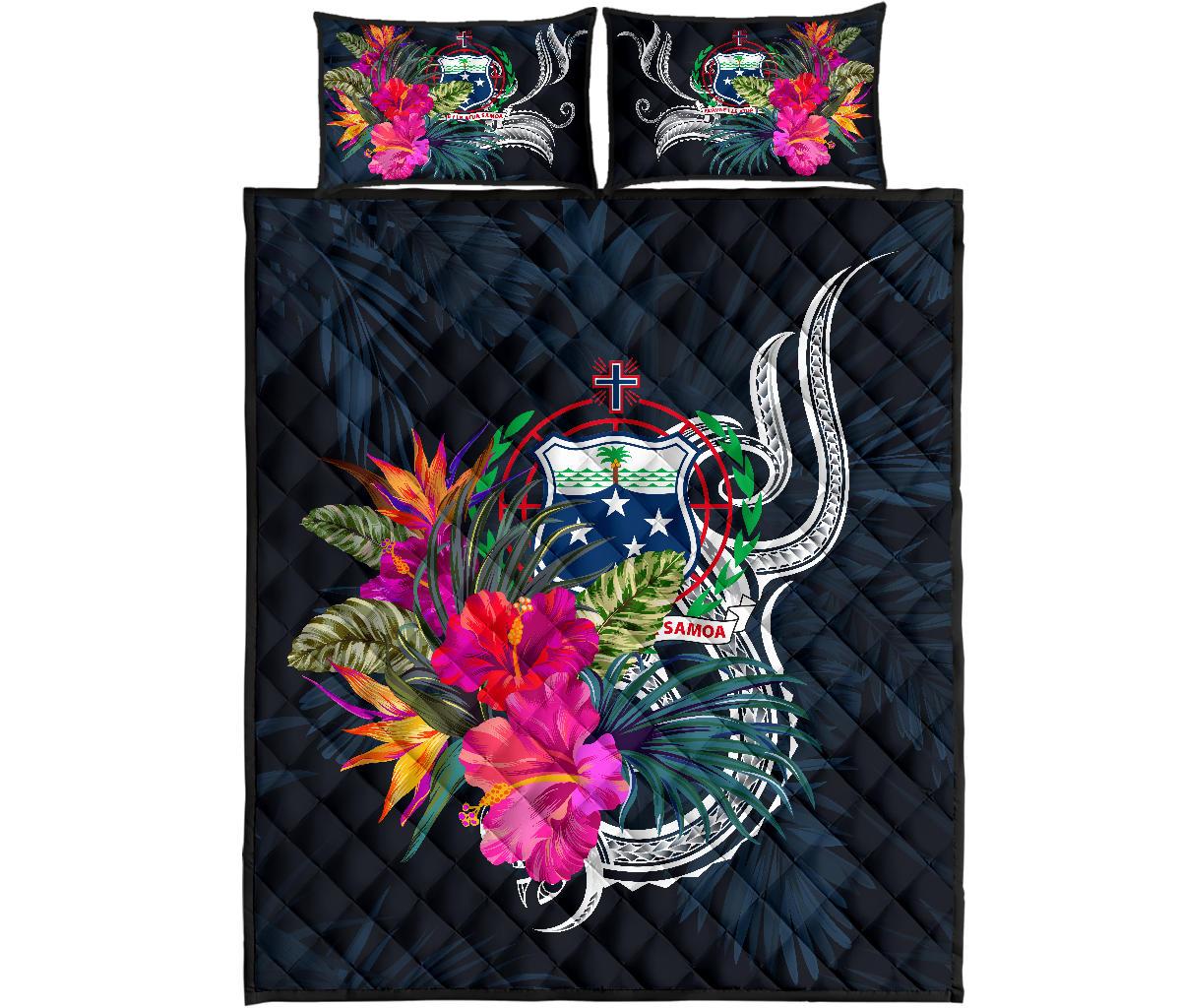Samoa Polynesian Quilt Bed Set - Tropical Flowers - Polynesian Pride