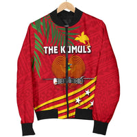 Papua New Guinea Rugby Men Bomber Jacket Coconut Leaves - The Kumuls - Polynesian Pride
