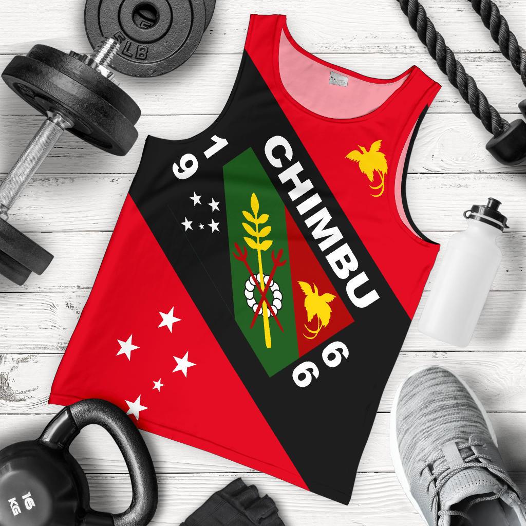 Papua New Guinea Men's Tank Top - Chimbu Province Red - Polynesian Pride