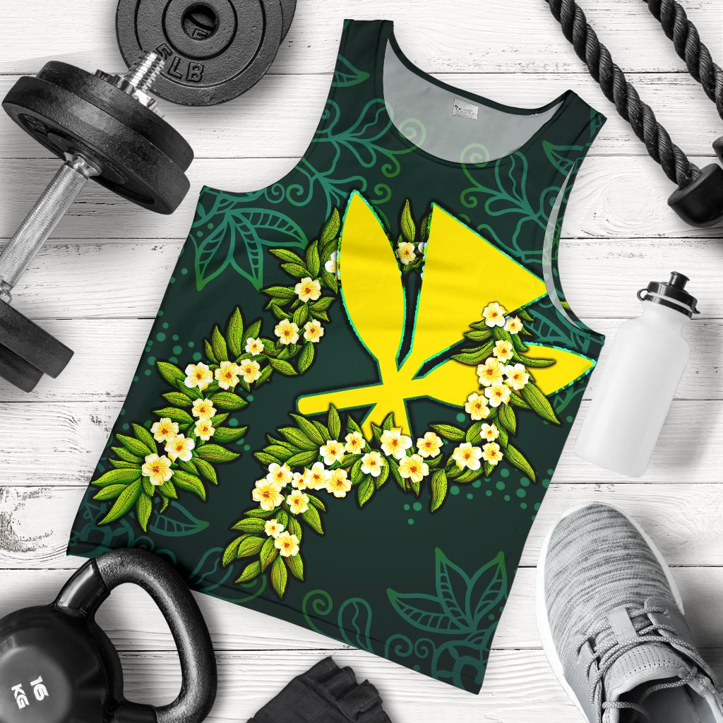 Polynesian Hawaii Men Tank Top - Ti Leaf Lei Turtle - Polynesian Pride