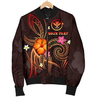 Polynesian Hawaii Personalised Men's Bomber Jacket - Legend of Kanaka Maoli (Red) - Polynesian Pride