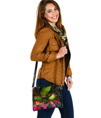 Marshall Islands Polynesian Shoulder Handbag - Hibiscus and Banana Leaves - Polynesian Pride