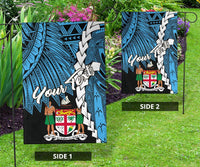 Fiji Polynesian Custom Personalised Flag - Tribal Wave Tattoo Flag Style - Polynesian Pride