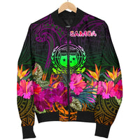 Samoa Men's Bomber Jacket - Summer Hibiscus - Polynesian Pride