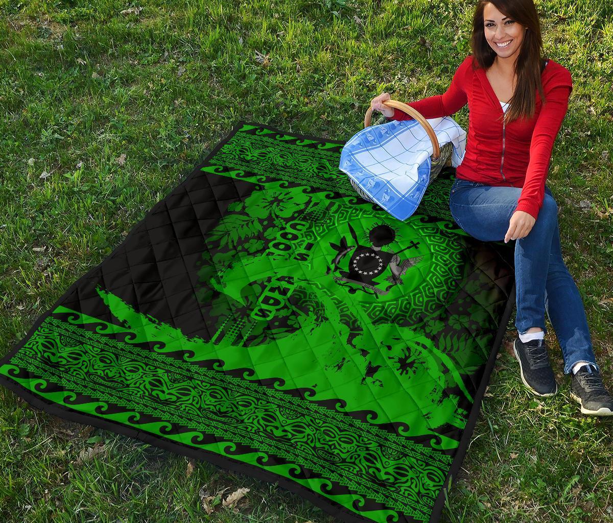 Cook Island Quilt Wave Green Design - Polynesian Pride