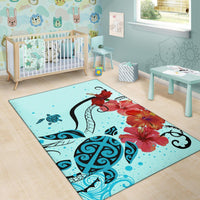 Sea Turtle Hibiscus Area Rug AH - Polynesian Pride