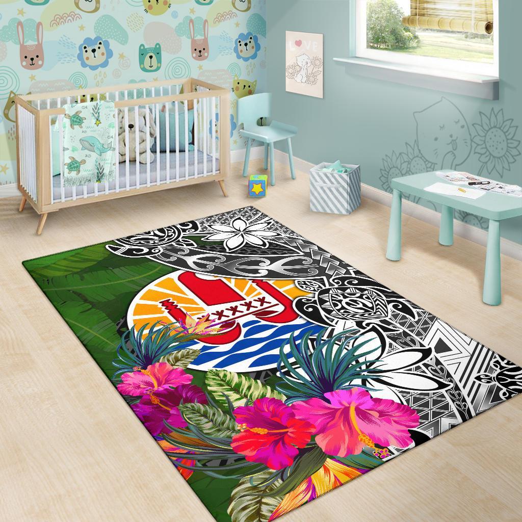 Tahiti Area Rug - Turtle Plumeria Banana Leaf - Polynesian Pride