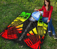 Marshall Islands Premium Quilt - Marshall Islands Seal Polynesian Reggae Tattoo - Polynesian Pride