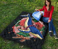 Hawaii Premium Quilt - Hibiscus Whale Turtle - Polynesian Pride