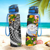 Marshall Islands Custom Personalised Hydro Tracking Bottle - Seal Spiral Polynesian Patterns - Polynesian Pride