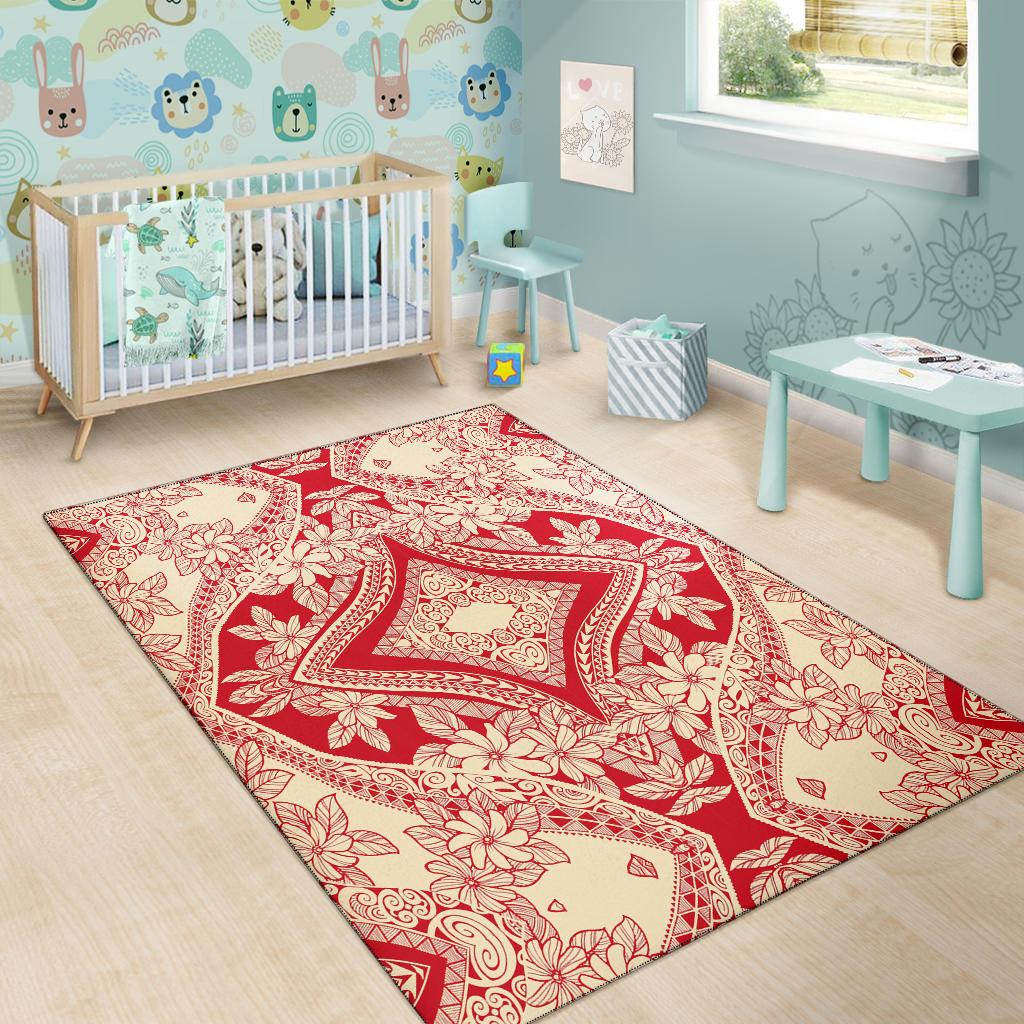 Polynesian Red And Nude Area Rug - Polynesian Pride