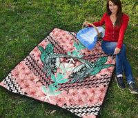 Hawaii Turtle Kanaka Hibiscus Tropical Polynesian Premium Quilt - Sweet Style - AH - Polynesian Pride