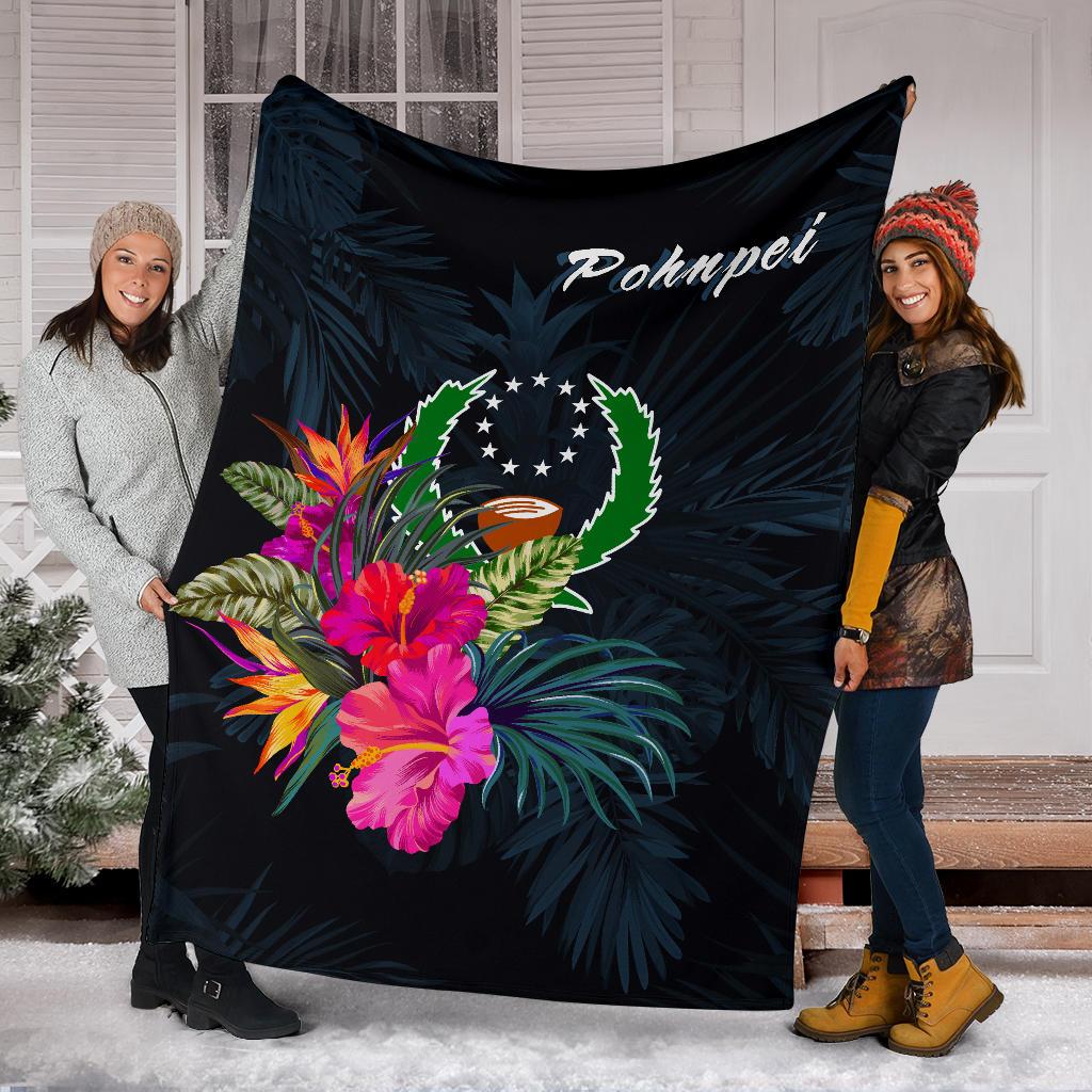 Pohnpei Micronesia Premium Blanket - Tropical Flower - Polynesian Pride