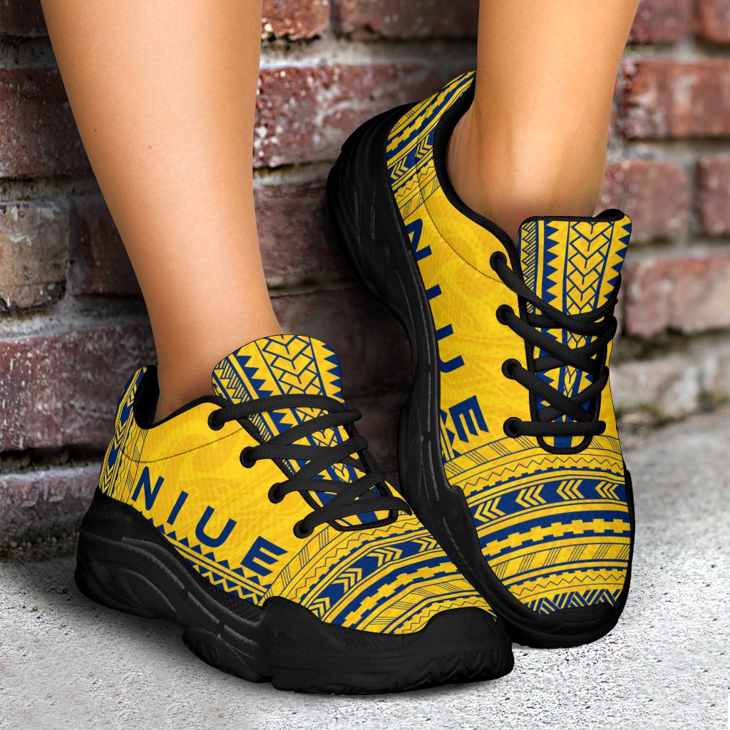 Niue Chunky Sneakers - Polynesian Chief Flag Version - Polynesian Pride