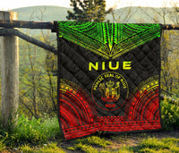 Niue Premium Quilt - Niue Seal Polynesian Chief Reggae Version - Polynesian Pride