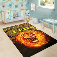 Sun In Leo Zodiac Area Rug Polynesian Tattoo Unique Vibes - Polynesian Pride