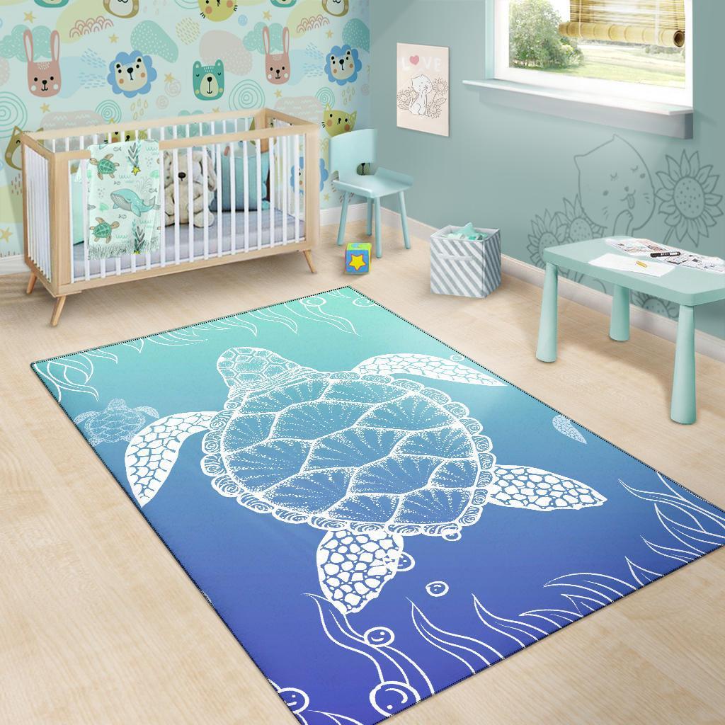 Turtle Gardiant Background Area Rug AH - Polynesian Pride
