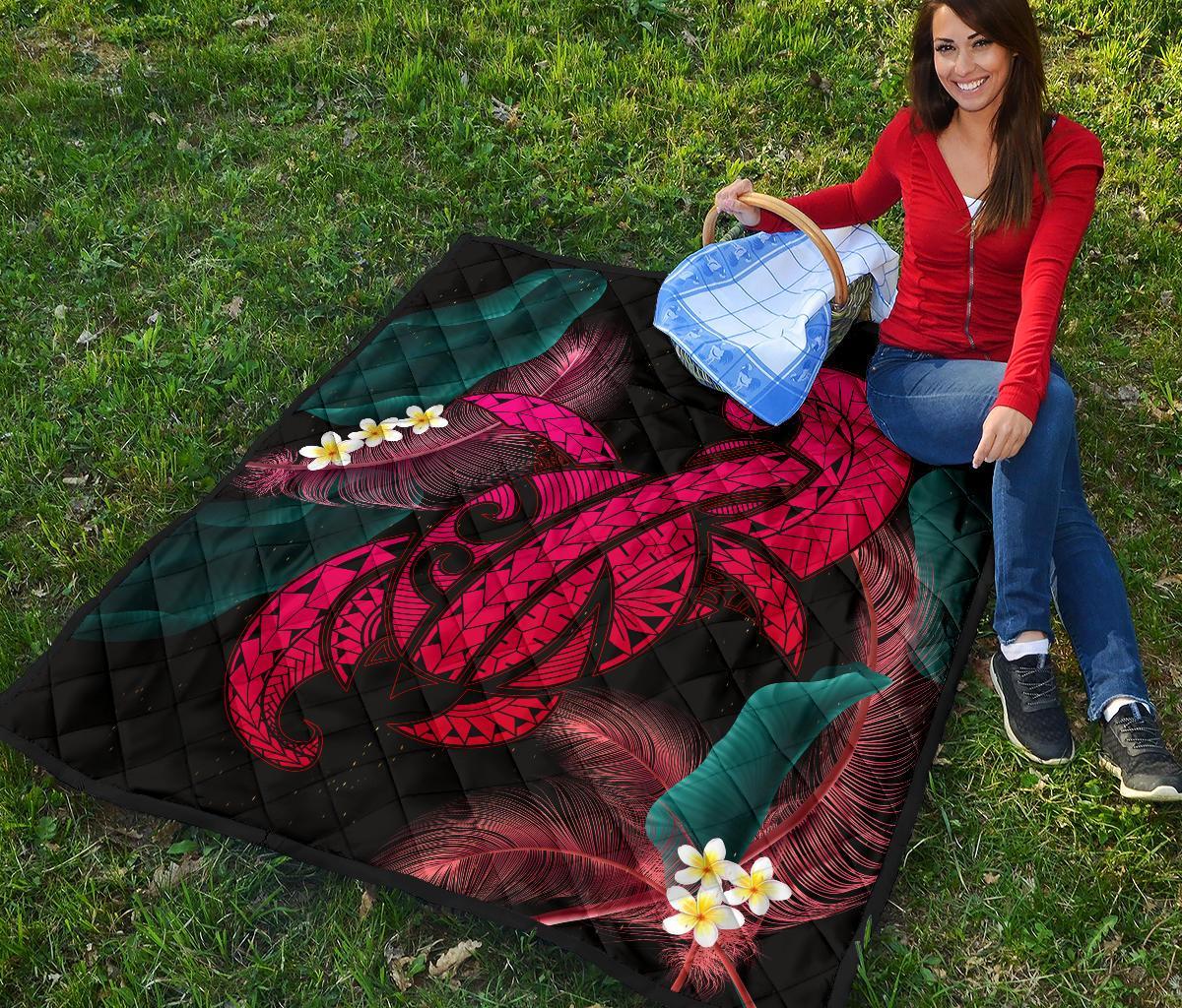 Hawaii Turtle Polynesian Tropical Premium Quilt - Ghia Style Pink - Polynesian Pride