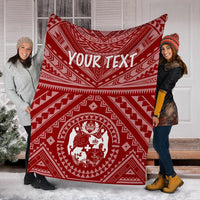 Tonga Personalised Premium Blanket - Tonga Seal With Polynesian Tattoo Style (Red) - Polynesian Pride
