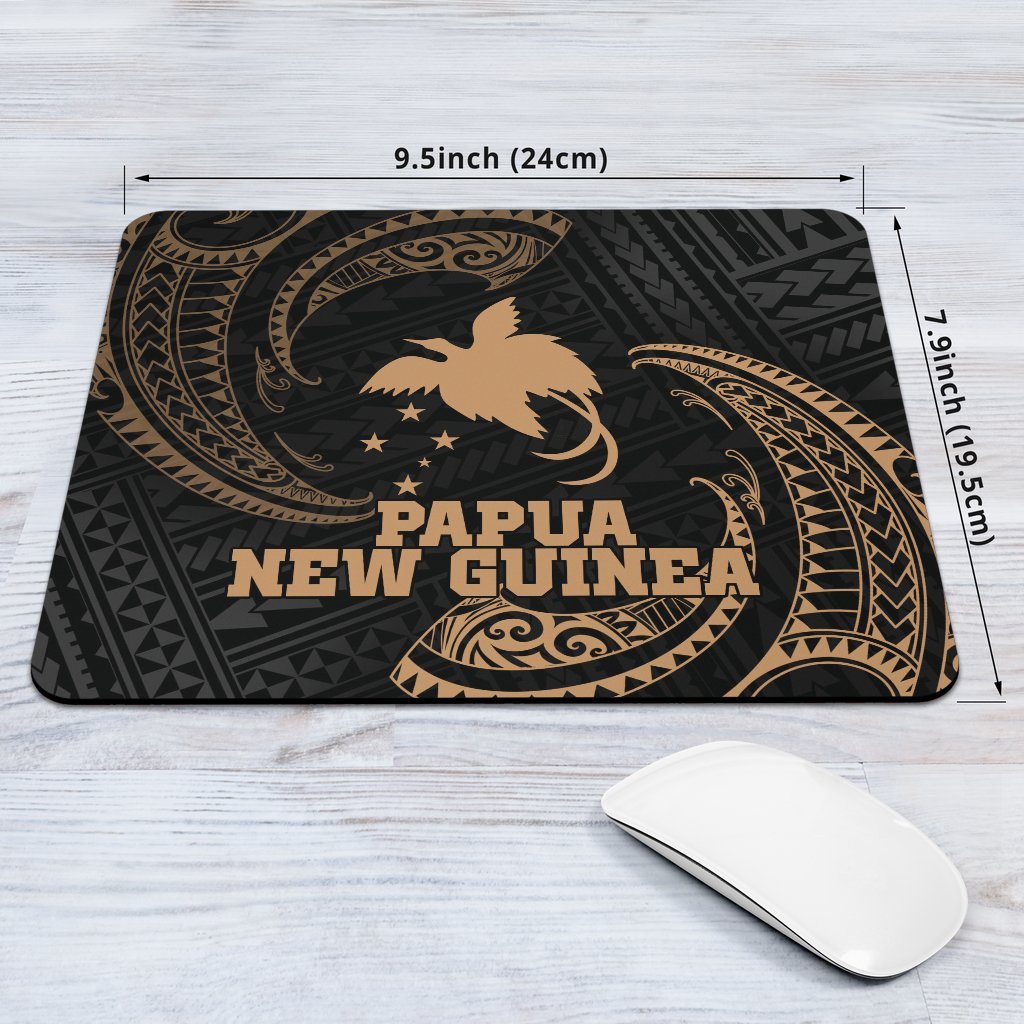 Papua New Guinea Polynesian Mouse Pad - Gold Tribal Wave - Polynesian Pride