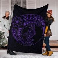 Seahorse Polynesian Blanket - Polynesian Tattoo Purple - Polynesian Pride